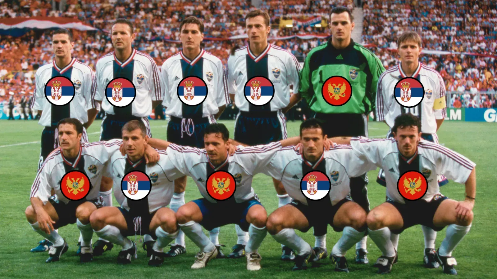 Az 1998-as jugoszláv válogatott a világbajnokságon (Forrás: Alamy)