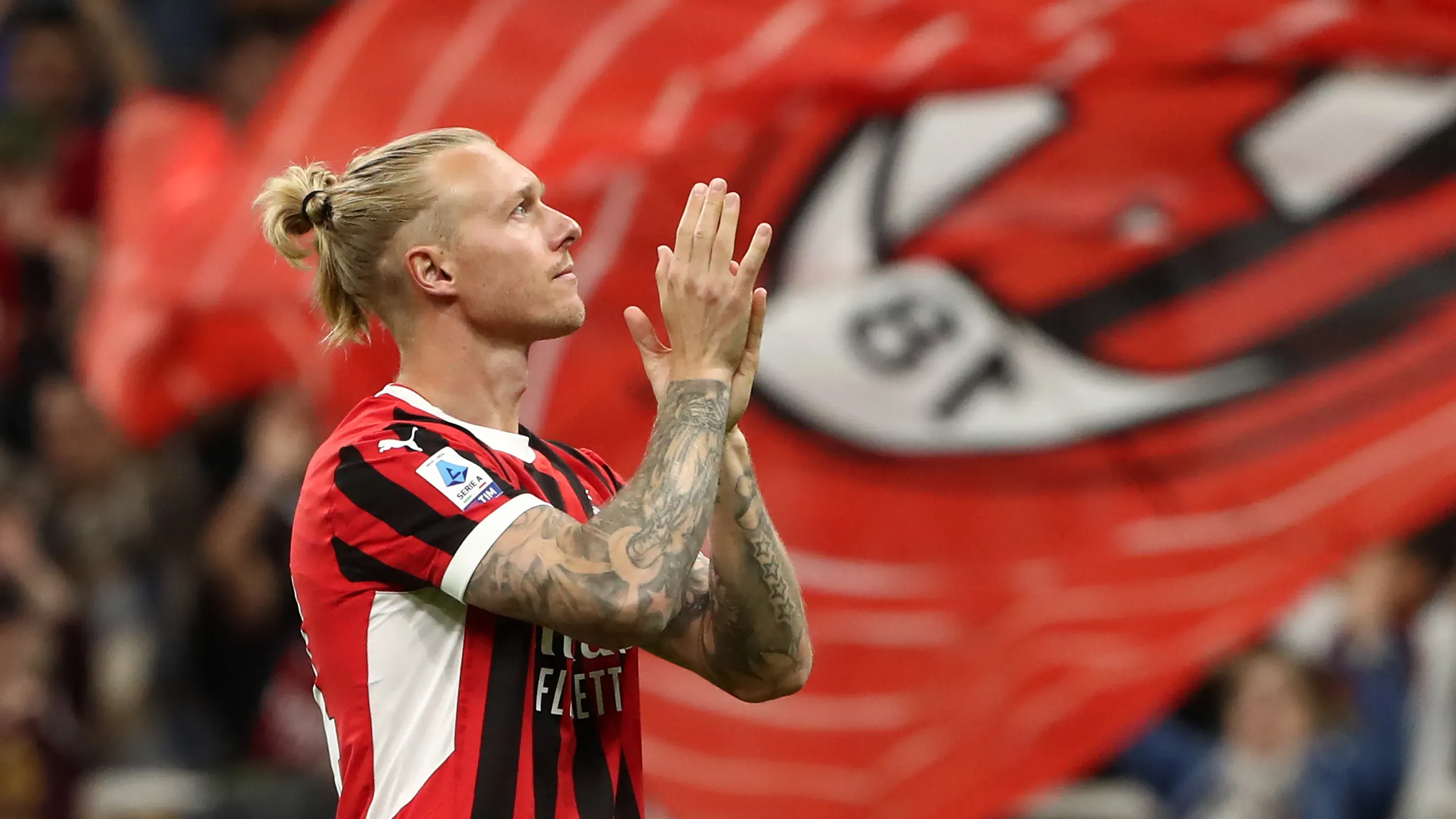 A 35 esztendős, 132-szeres dán válogatott Simon Kjaer 2024-ben (Forrás: cultofcalcio)
