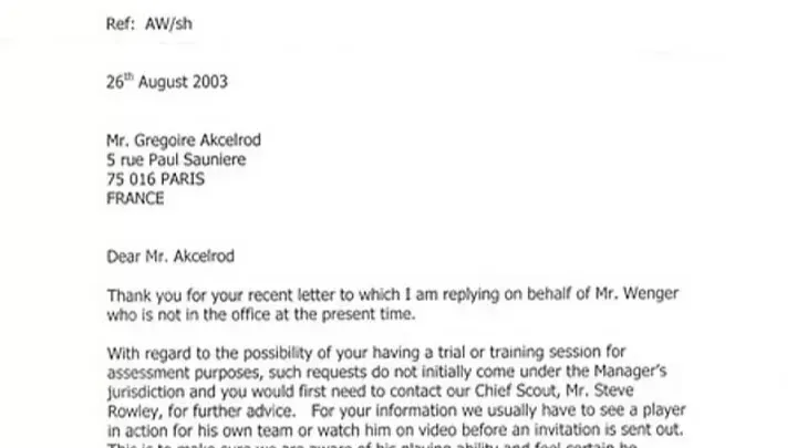 Az Arsenal elutasító levele nagyon ösztönző volt számára