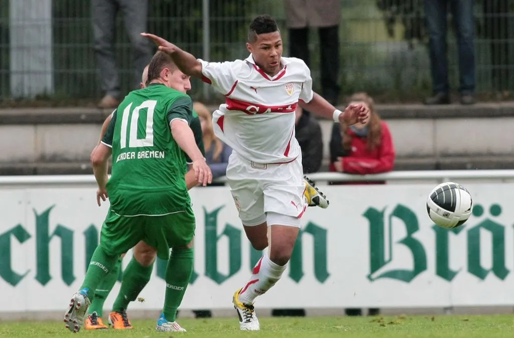 Serge Gnabry trainiert mit der Nationalmannschaft, die sich in ...